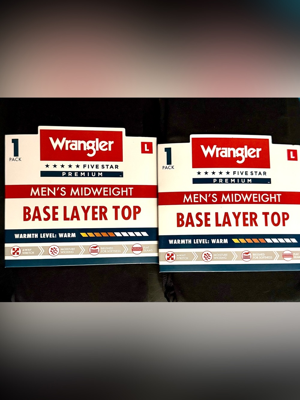 Wrangler Men's Base Layer Top SET of TWO! Size Large NEW!